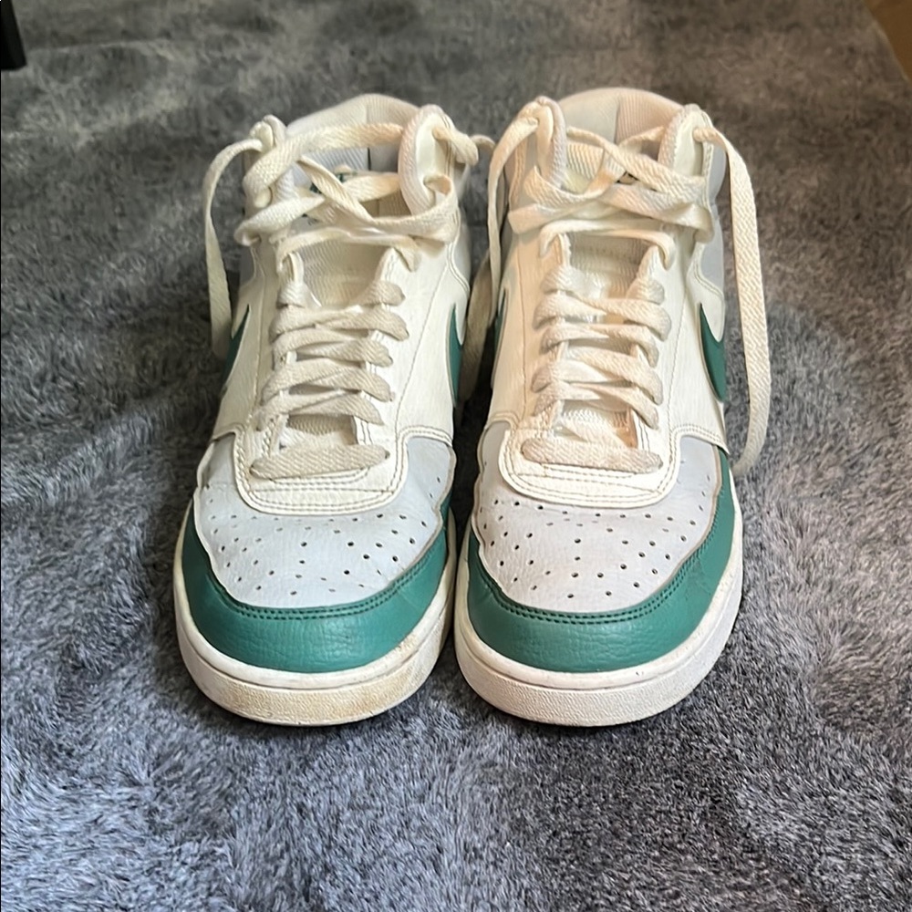 Nike White and Teal Men's Sneakers